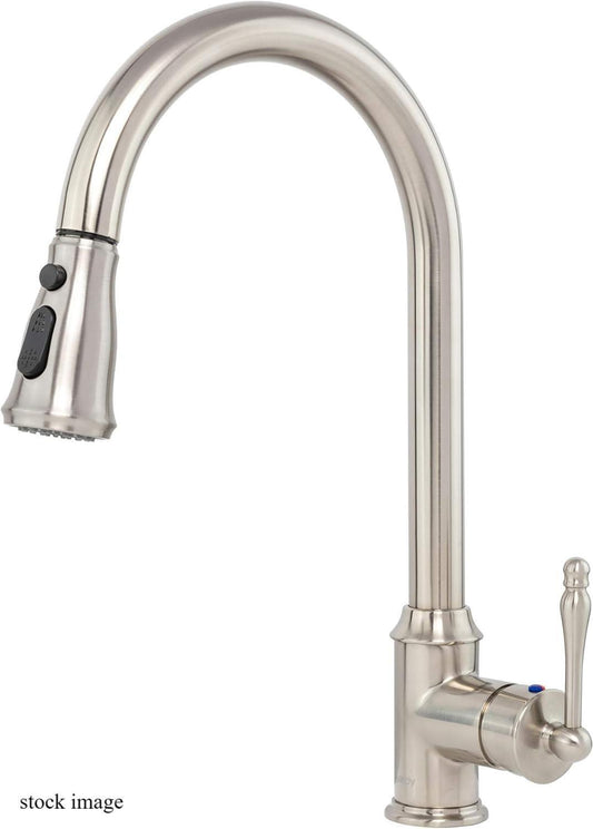 AKDY KF0008 High Arc Kitchen Faucet with Pull Down Sprayer, Brushed Nickel