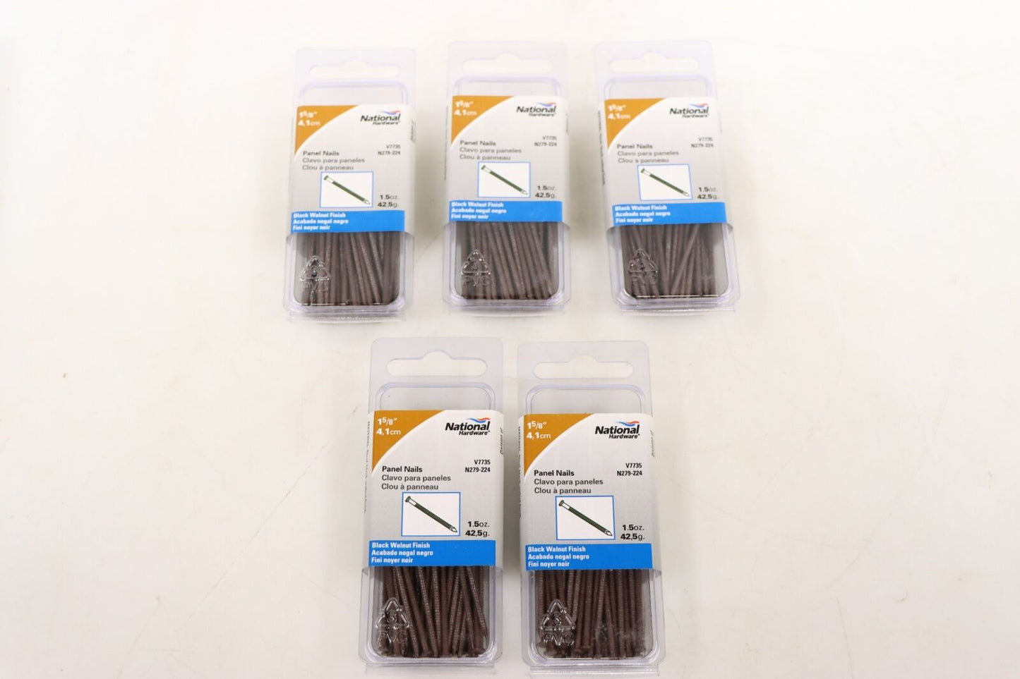 National Hardware N279-224 1-5/8" Panel Nails, Black Walnut, PK 5