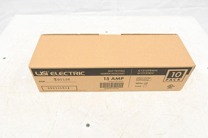 USI Electric G1315TRWH Electric 15A Self-Test GFCI Duplex Outlet Receptacle PK10