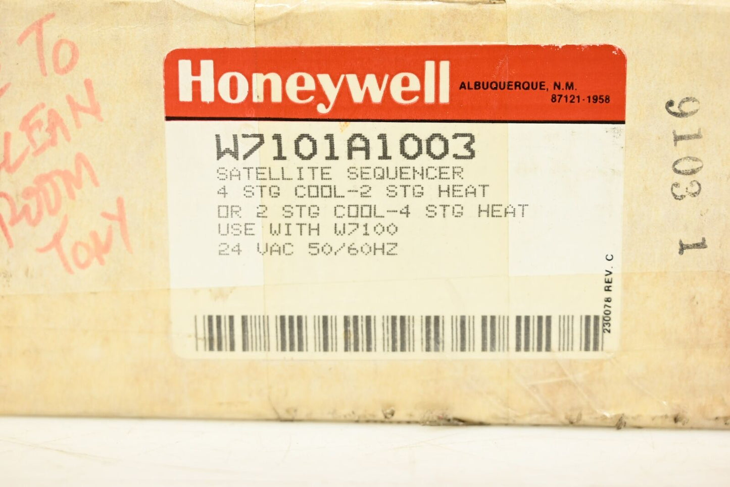 Honeywell W7101A1003 Satellite Sequencer