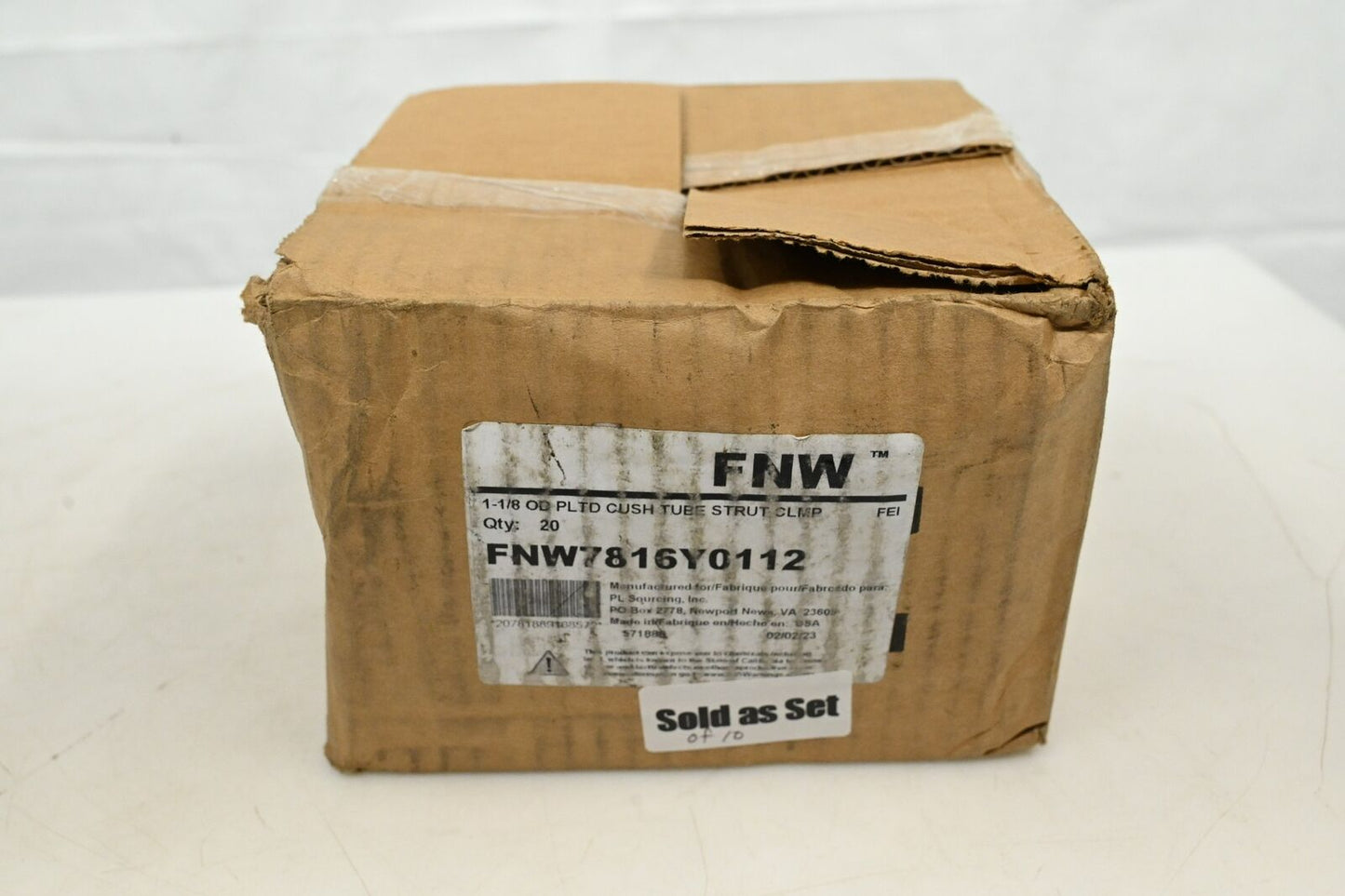 FNW FNW7816Y0112 1-1/8 OD Plated Cushion Tube Strut Clamp, PK 10