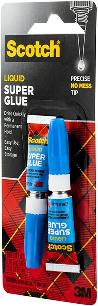 Scotch AD117 Super Glue Liquid, 2 PK, (Lot of 6)