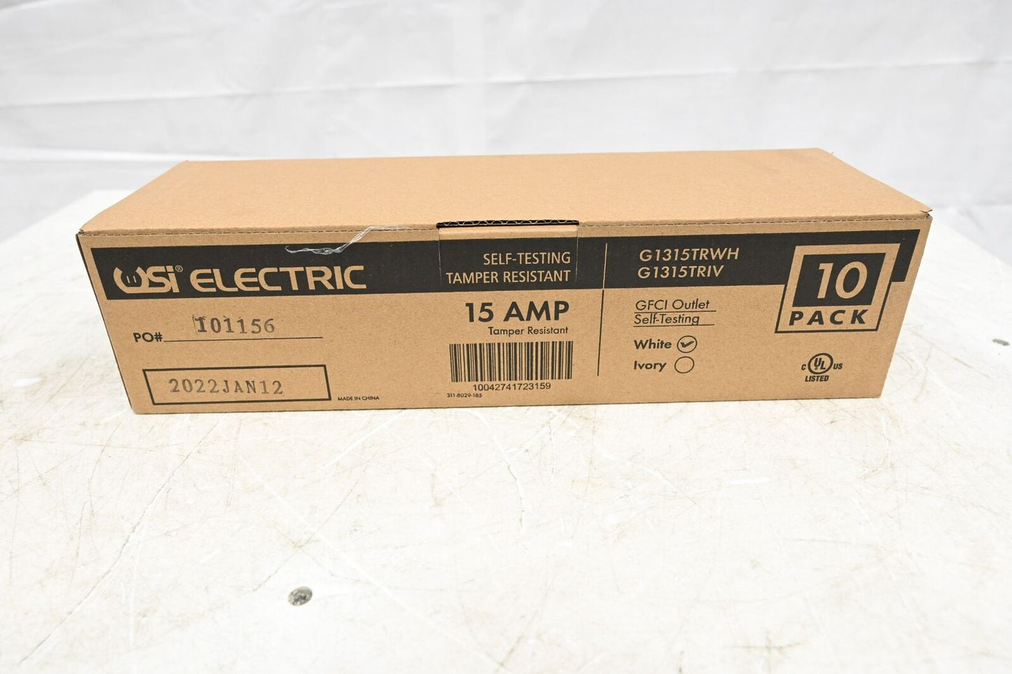 USI Electric G1315TRWH Electric 15A Self-Test GFCI Duplex Outlet Receptacle PK10