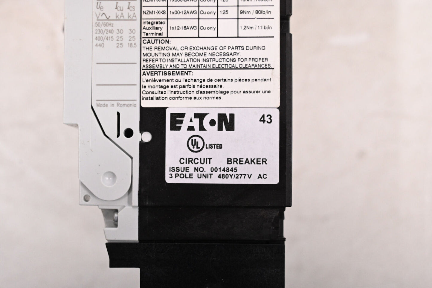 NZMB1-A40-NA Eaton Series NZM complete molded case circuit breaker, NZM1-frame,