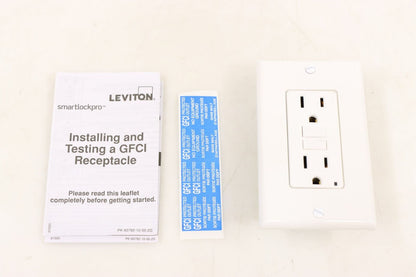 Leviton GFNT1-W Self-Test GFCI Receptacle, Non-Tamper Resistant Duplex, 15 Amp