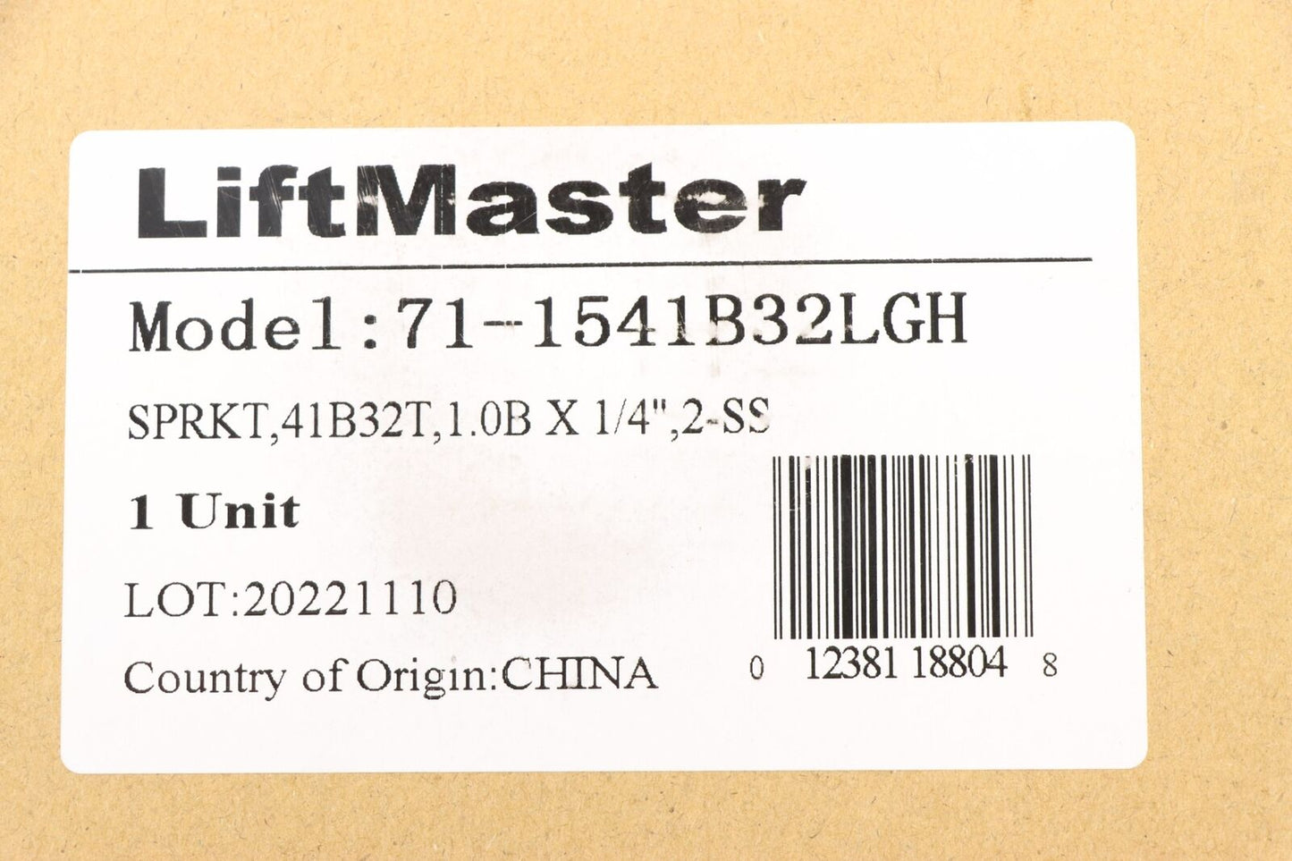 LiftMaster 71-1541B32LGH Sprocket Kit For Sectional Garage Door