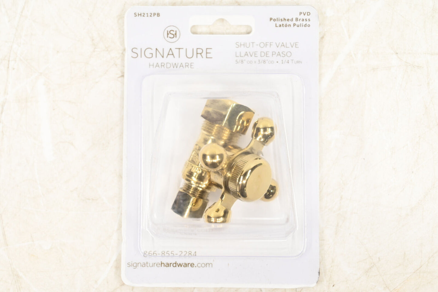 SIGNATURE HARDWARE 5/8 x 3/8 in. Compression Cross Straight Supply Stop-SH212PB