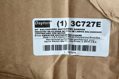 Dayton 3C727 Motorized Control Damper, Phase 1, 100/240V AC