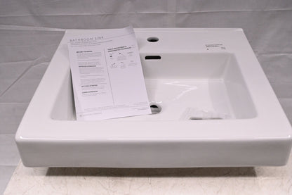 Modern 24-1/8 x20-3/8 in. Rectangular Console Bathroom Sink inWhite