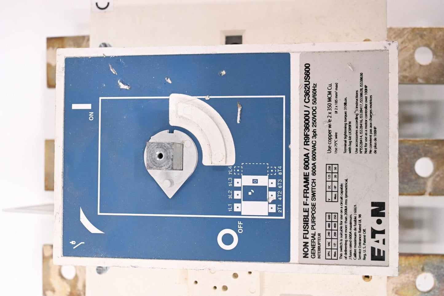 General Purpose Switch 600A 600VAC 3ph R9F3600U/C362US600