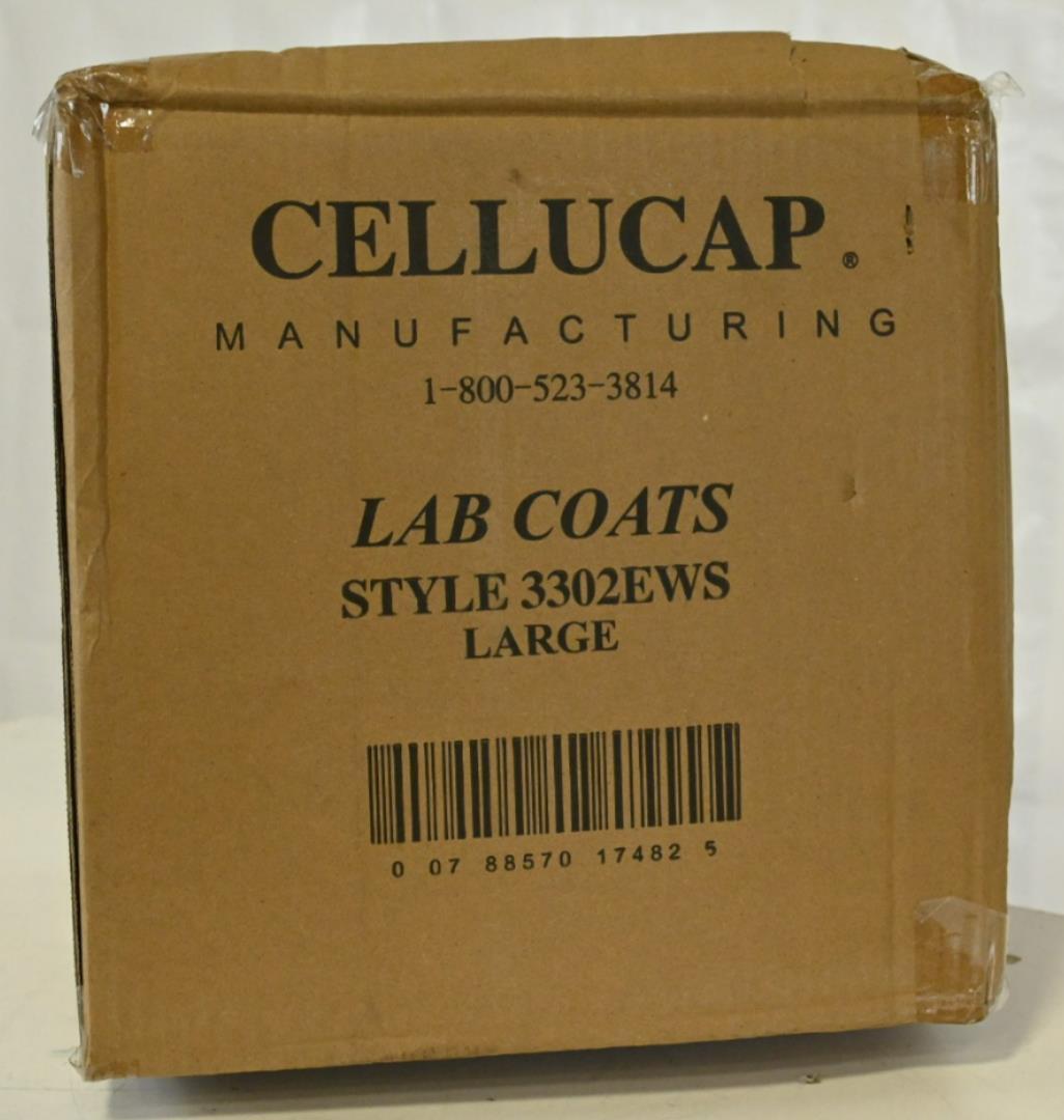 Cellucap 3302EWSL, Lab Coat, Large, White, PK 25