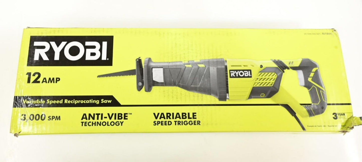 Ryobi RJ186V 12 AMP Variable Speed Reciprocating Saw (VERY LIGHTLY USED)