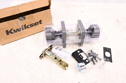 Kwikset 720PSKSQT-514 Pismo Knob with Square Rose Passage Lock with 6AL Latch