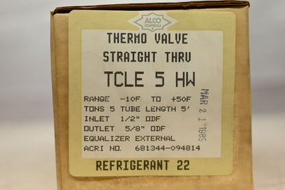 Alco TCLE 5 HW Thermo Valve Straight Thru