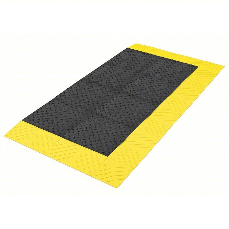 Notrax 621S4272BY Interlocking Antifatigue Mat 6 ft L x 3-1/2 ft W, Black/Yellow