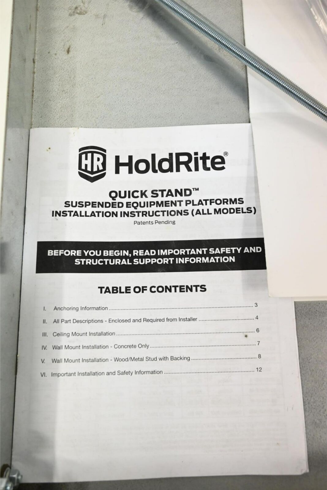 HoldRite QuickStand 30-SWHP-WM Wall Mounted Water Heater Platform