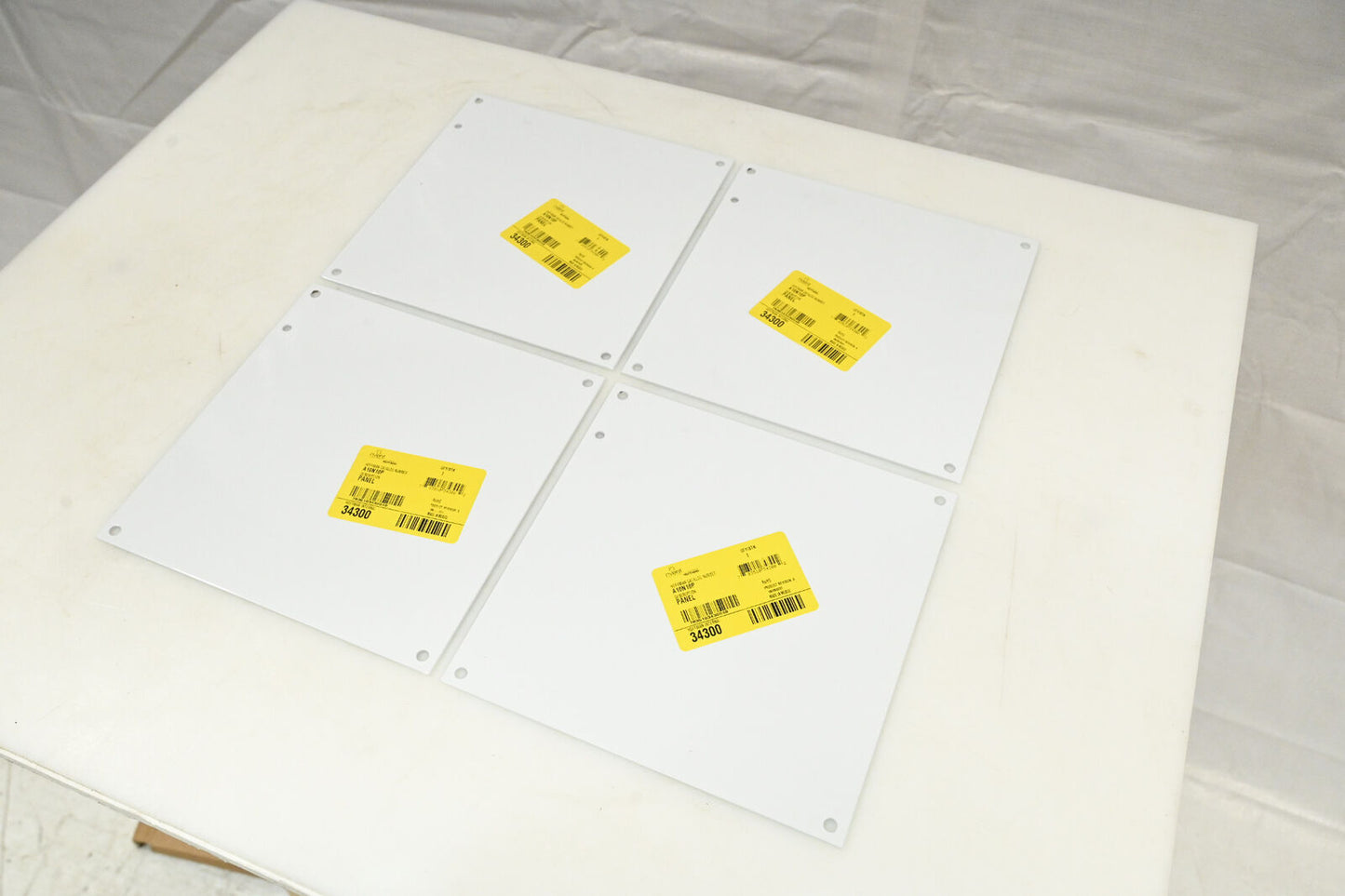 Panel For Enclosure, 10" x 10", Type 1/3R, Steel, White Powder Coat PK of 4