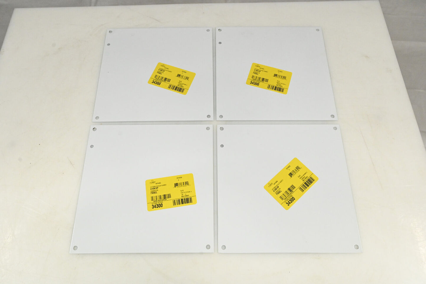 Panel For Enclosure, 10" x 10", Type 1/3R, Steel, White Powder Coat PK of 4