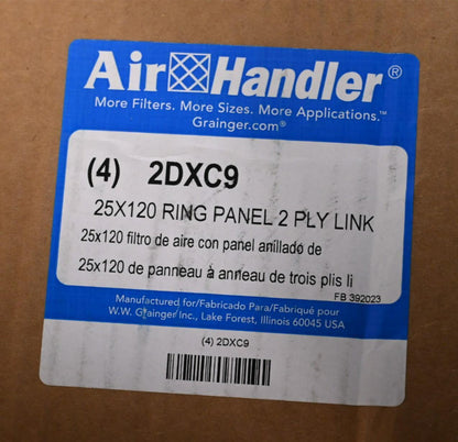 Air Handler 2DXC9 Link Air Filter, 25" Ht x 120" Wd x 1" Thickness, PK 4