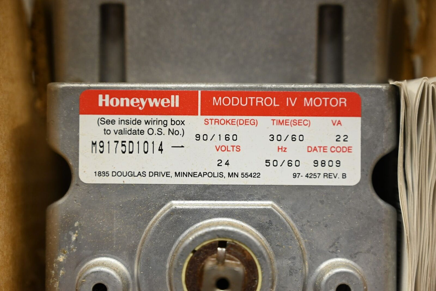 Honeywell M9175D1014 Modutrol IV Low-Torque Rotary Actuator Motor