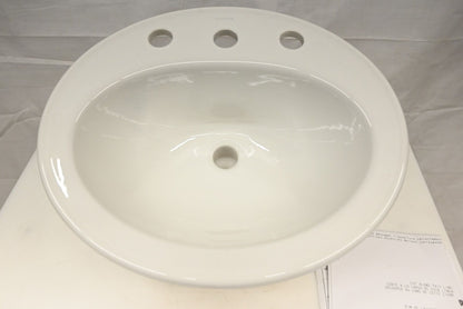 Kohler K-2196-8-0 Pennington Vitreous China Drop-In Oval White Bathroom Sink