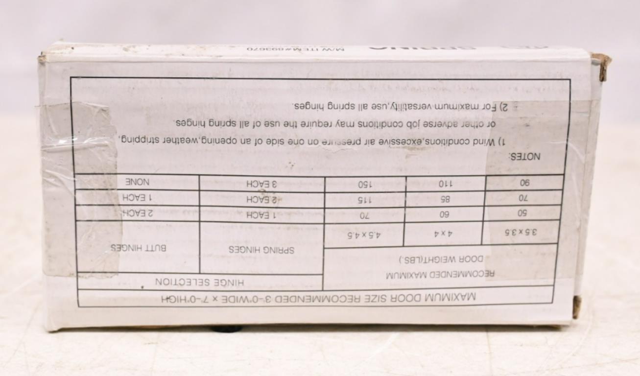 Global Door Controls CPS4545-USP-3 4.5 in. x 4.5 in. US Prime Steel Spring Hinge