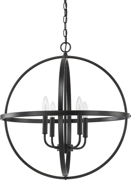 Capital Lighting 317542MB HomePlace 4 Light 23" Wide Taper Candle Pendant, Black