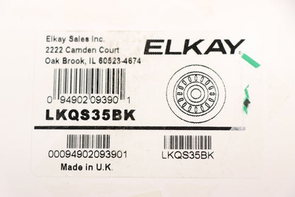 Elkay LKQS35BK Strainer Drain Fitting, Black