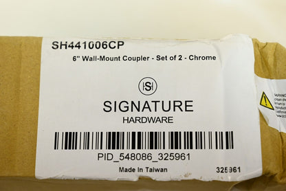 Signature Hardware SH441006CP 6" Wall-Mount Coupler, Chrome, PK 2