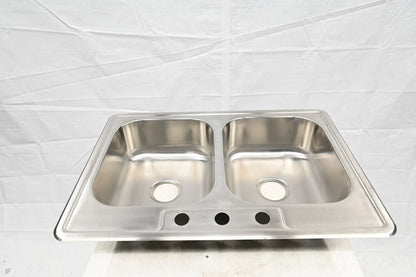 ProFlo PFSR332273A  Bealeton 33" Drop In Double Basin Kitchen Sink, Stainless S