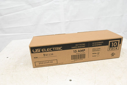 USI Electric G1315TRWH Electric 15A Self-Test GFCI Duplex Outlet Receptacle PK10