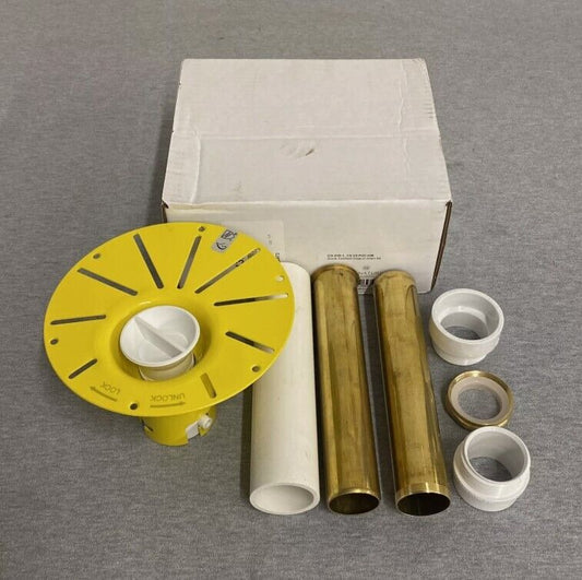 Installation Kit for Freestanding Bathtub - with White PVC Pipe and brass pipes