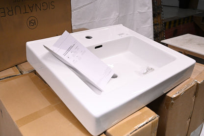 Modern 24-1/8 x20-3/8 in. Rectangular Console Bathroom Sink inWhite