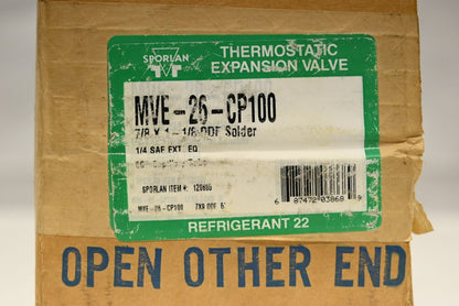 Sporlan MVE-26-CP100 7/8" x 1-1/8" ODF Thermostatic Expansion Valve