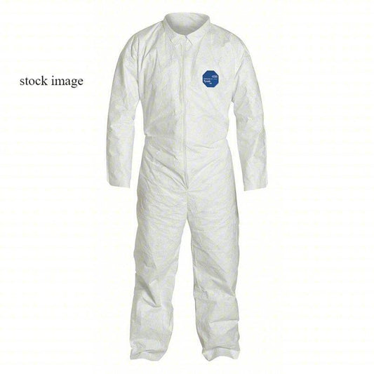 Dupont TY120SWH3X002500 Tyvek Collared Disposable Coveralls, PK 25