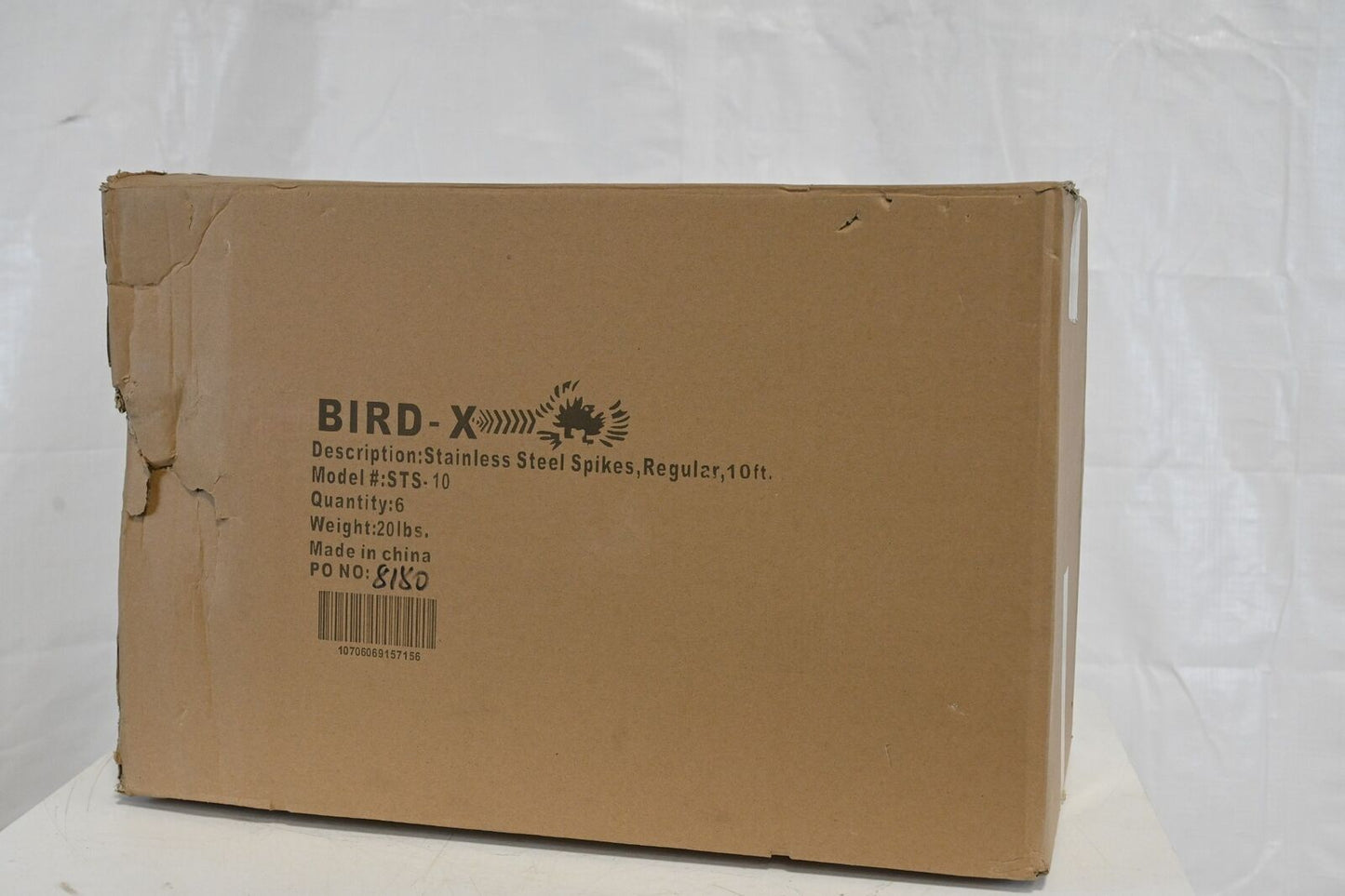 Bird-X STS-10 Bird Repellent Stainless Steel Spikes, 10 ft, 5" W, 4 1/2" H, PK 6