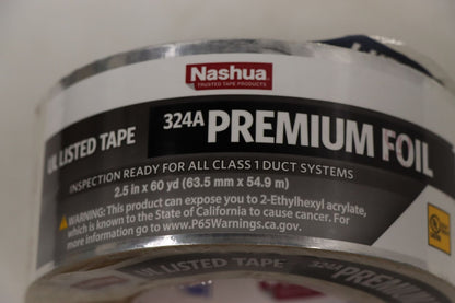 Nashua 1542698 2.5 in. x 60 yd. 324A Premium Foil HVAC UL Listed Sealer Duct Tap