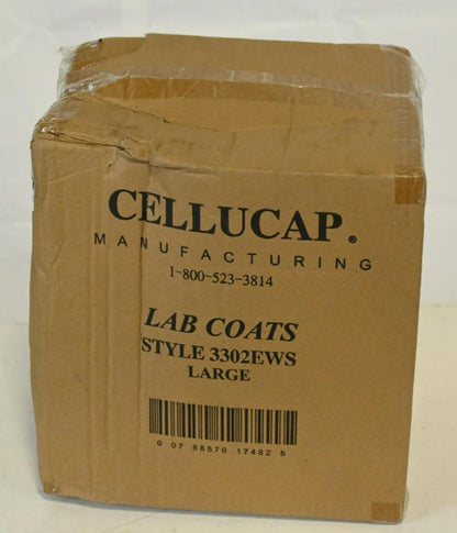 Cellucap 3302EWSL, Lab Coat, Large, White, PK 25