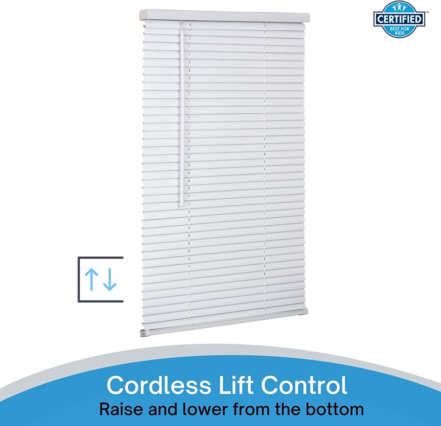 LOTUS & WINDOWARE 1" Cordless Vinyl Mini Blind, 42" x 48", White, PK 6