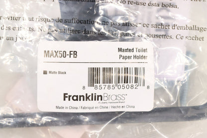 Franklin Brass MAX50-FB Maxted 5-11/16" Single Toilet Paper Holder, Matte Black