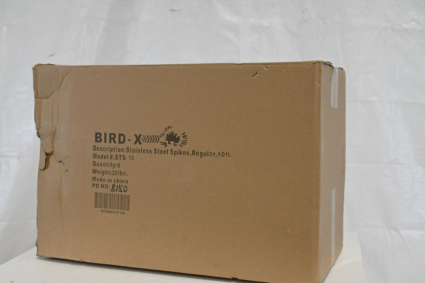 Bird-X STS-10 Bird Repellent Stainless Steel Spikes, 10 ft, 5" W, 4 1/2" H, PK 6