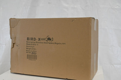 Bird-X STS-10 Bird Repellent Stainless Steel Spikes, 10 ft, 5" W, 4 1/2" H, PK 6