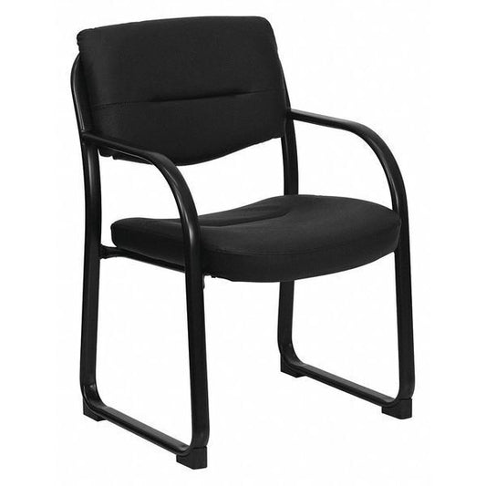 Flash Furniture BT-510-LEA-BK-GG, LeatherSoft Executive Side Reception Chair