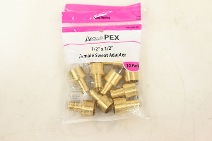 Apollo APXFS1210PK 1/2" Brass PEX-B Barb x 1/2" Female Copper Sweat Adapter PK10