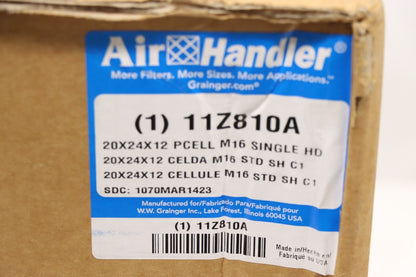 Air Handler 11Z810 V-Bank Air Filter 20" Ht x 24" Wd x 12" Dp, MERV 16 (DAMAGED)