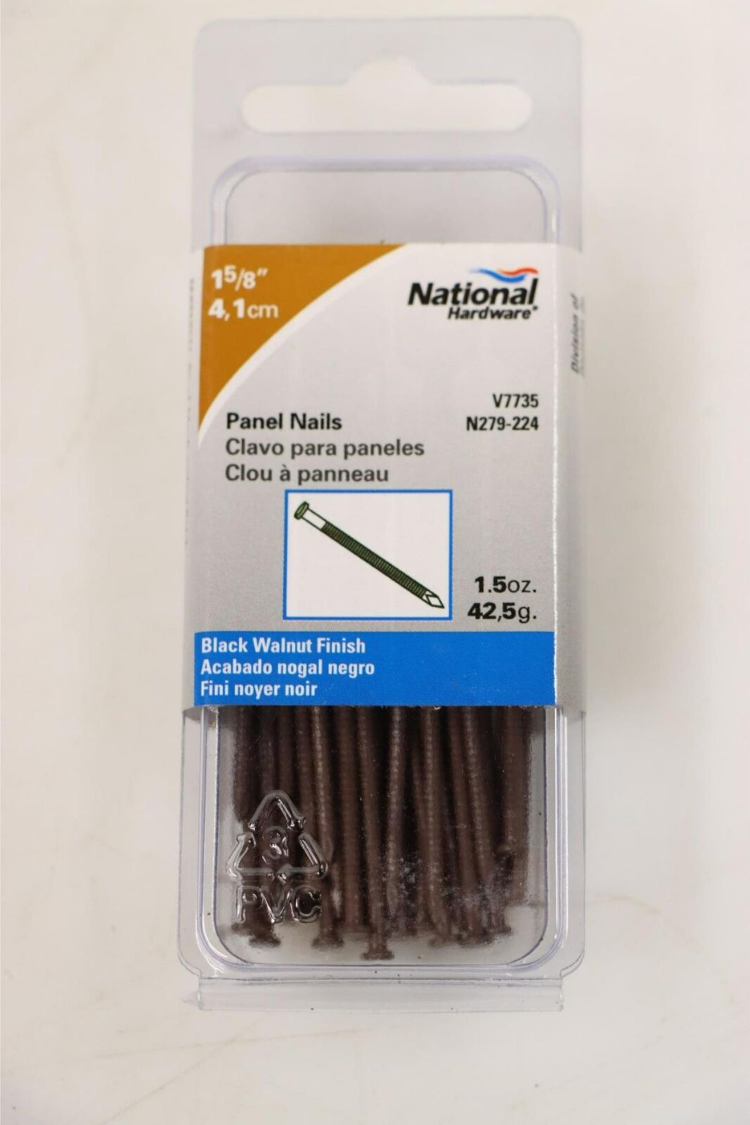 National Hardware N279-224 1-5/8" Panel Nails, Black Walnut, PK 5