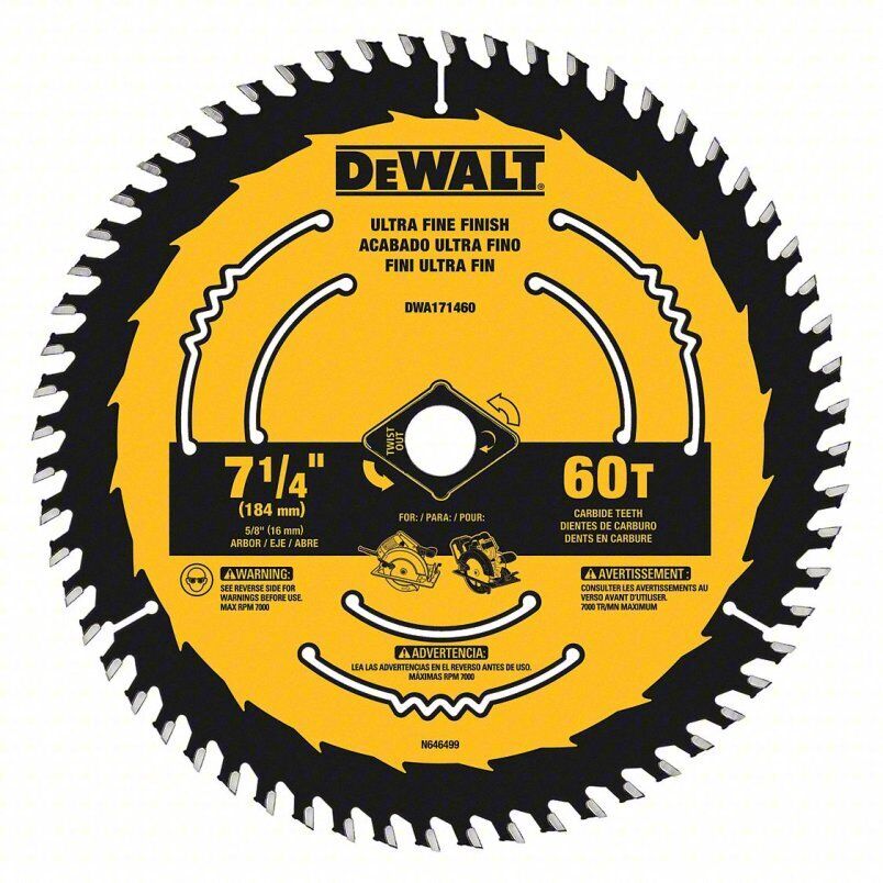 Dewalt DWA171460B10 Circular Saw Blade, 5/8" Arbor Size, PK 9