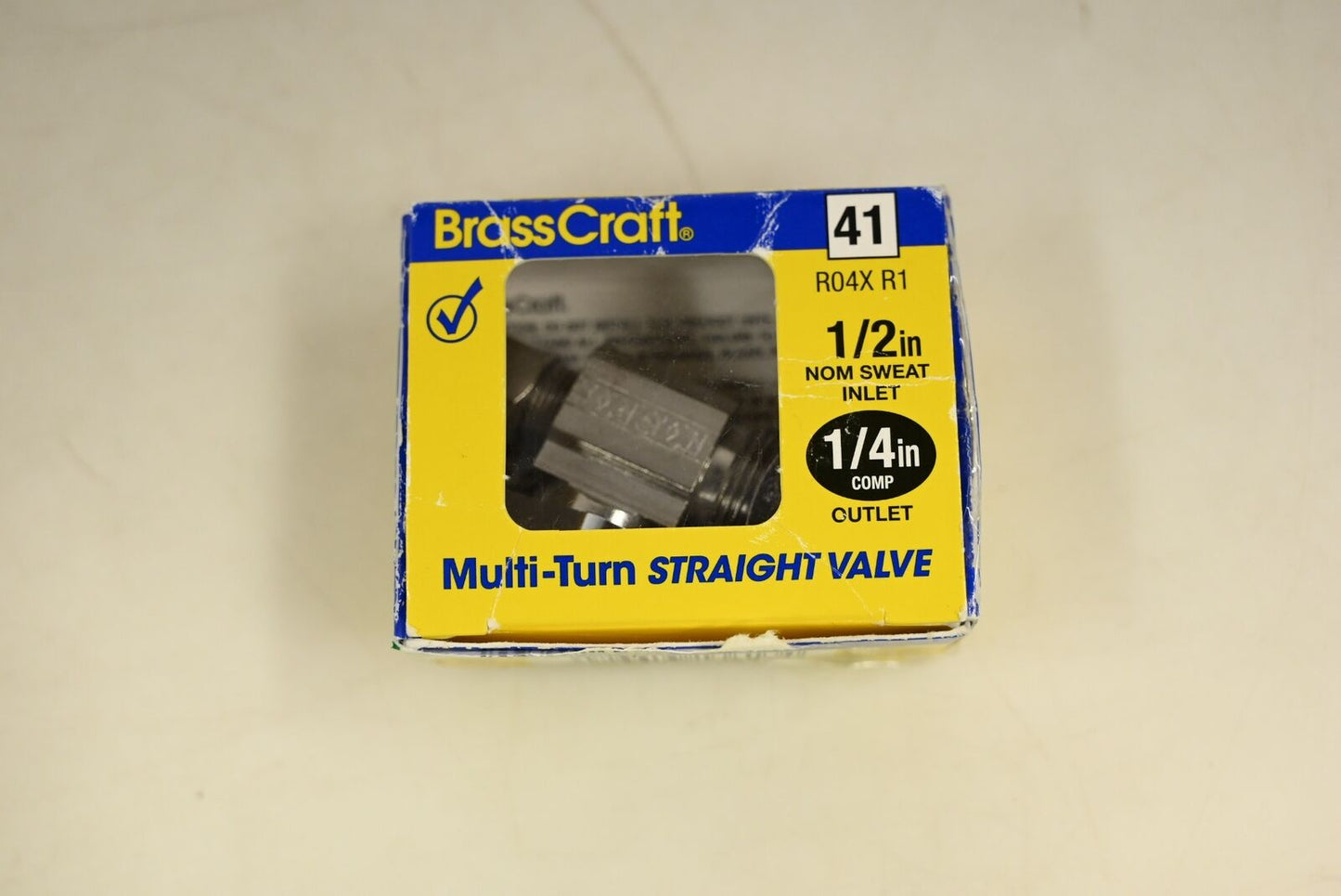 Brasscraft R04X R1 1/2" Sweat Inlet x 1/4" Compression Outlet Multi-Turn S. Val.