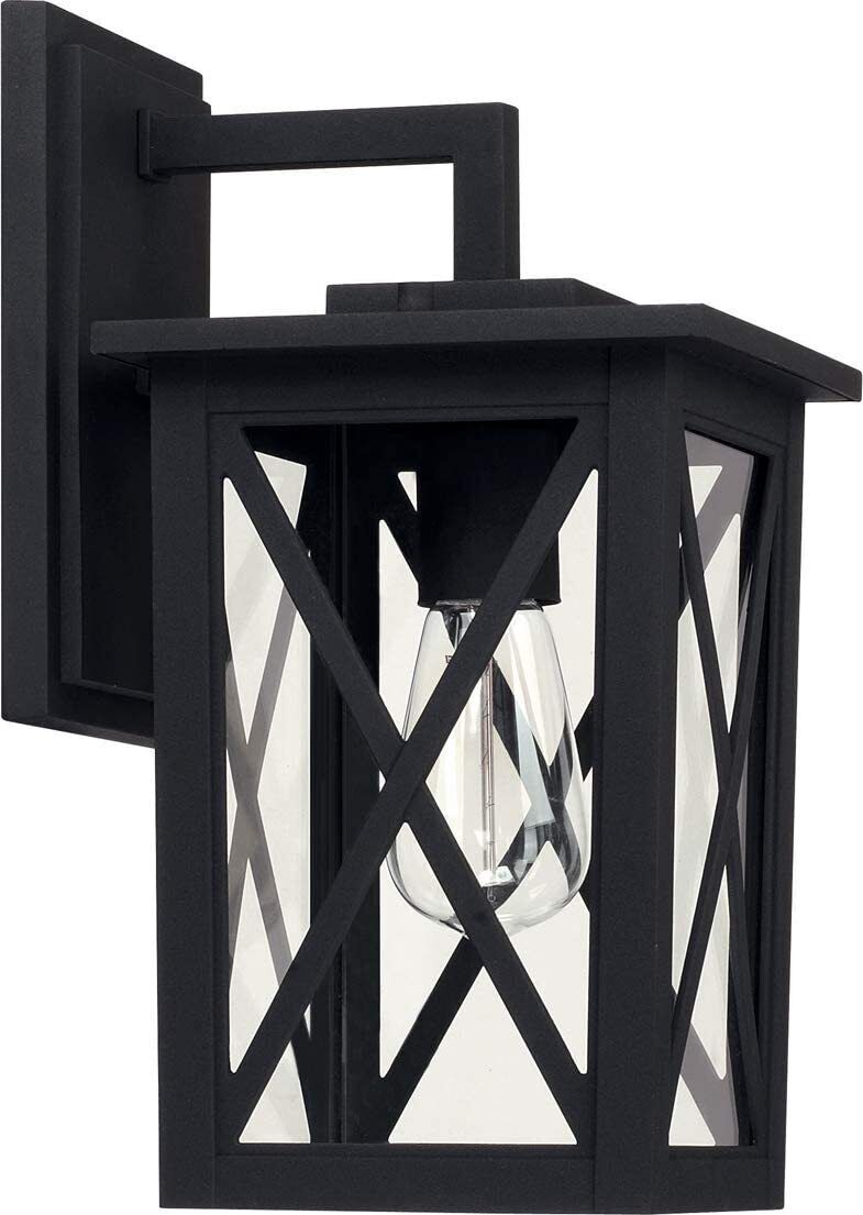 Capital Lighting 926611BK Avondale Clear Glass Outdoor Wall Sconce, Black