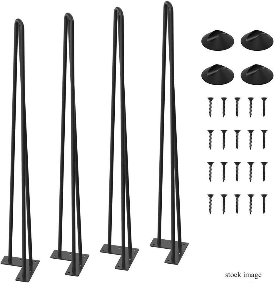 WINSOON USHOM4007 34" Black Coating Metal Bench Legs Hairpin Table Legs for F.ft